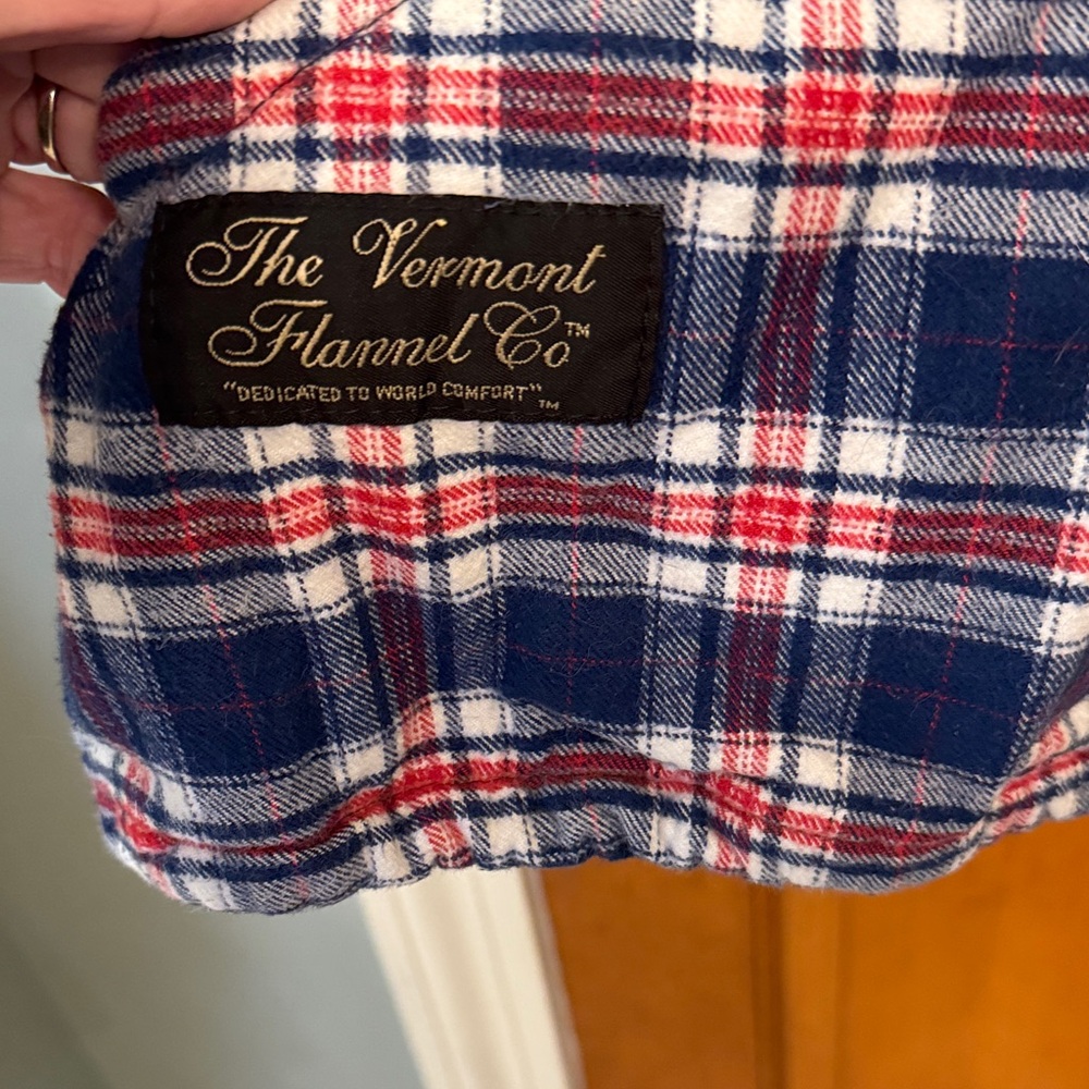Plaid Hooded Sweatshirt - Red, White, and Blue - Picture 4 of 5
